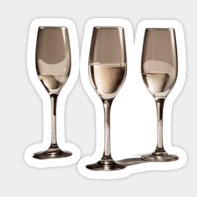 Elegance in Bubbles - Sparkling Wine Glasses Set No. 1007 Sticker by cornelliusy